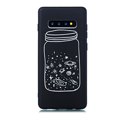 Handyhülle Silikon Hülle Gummi Schutzhülle Sternenhimmel für Samsung Galaxy S10 Plus Weiß