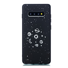 Handyhülle Silikon Hülle Gummi Schutzhülle Sternenhimmel für Samsung Galaxy S10 Schwarz