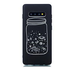 Handyhülle Silikon Hülle Gummi Schutzhülle Sternenhimmel für Samsung Galaxy S10 Weiß