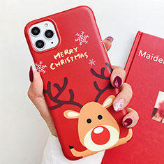 Handyhülle Silikon Hülle Gummi Schutzhülle Weihnachten S01 für Apple iPhone 11 Pro Rot