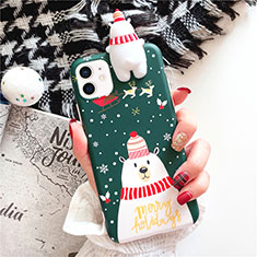 Handyhülle Silikon Hülle Gummi Schutzhülle Weihnachten S02 für Apple iPhone 12 Mini Grün