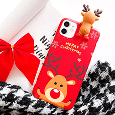 Handyhülle Silikon Hülle Gummi Schutzhülle Weihnachten S02 für Apple iPhone 12 Mini Rot