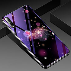 Handyhülle Silikon Hülle Rahmen Schutzhülle Spiegel Blumen für Huawei Honor 9X Violett