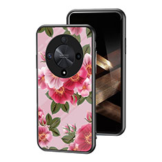 Handyhülle Silikon Hülle Rahmen Schutzhülle Spiegel Blumen für Huawei Honor X9b 5G Rot