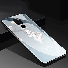 Handyhülle Silikon Hülle Rahmen Schutzhülle Spiegel Blumen für Huawei Mate 20 Grau
