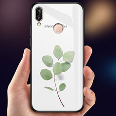 Handyhülle Silikon Hülle Rahmen Schutzhülle Spiegel Blumen für Huawei Nova 3e Grün