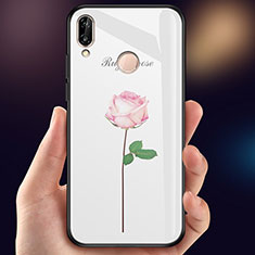 Handyhülle Silikon Hülle Rahmen Schutzhülle Spiegel Blumen für Huawei Nova 3e Rosa