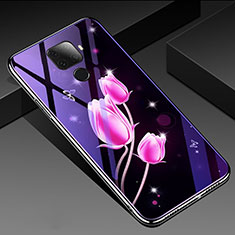 Handyhülle Silikon Hülle Rahmen Schutzhülle Spiegel Blumen für Huawei Nova 5i Pro Pink