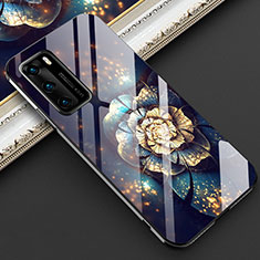 Handyhülle Silikon Hülle Rahmen Schutzhülle Spiegel Blumen für Huawei P40 Plusfarbig