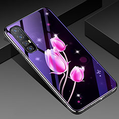Handyhülle Silikon Hülle Rahmen Schutzhülle Spiegel Blumen für Oppo Find X2 Neo Pink