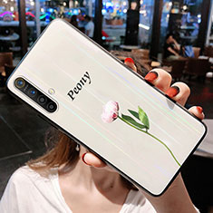 Handyhülle Silikon Hülle Rahmen Schutzhülle Spiegel Blumen für Realme X50 5G Pink