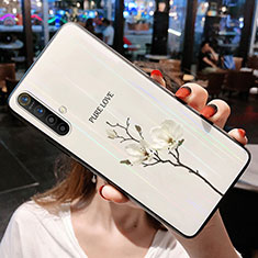 Handyhülle Silikon Hülle Rahmen Schutzhülle Spiegel Blumen für Realme X50 5G Weiß