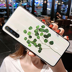 Handyhülle Silikon Hülle Rahmen Schutzhülle Spiegel Blumen für Realme X50m 5G Grün