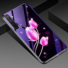Handyhülle Silikon Hülle Rahmen Schutzhülle Spiegel Blumen für Realme XT Rosa