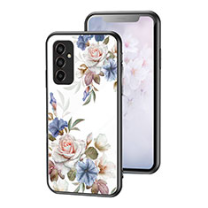 Handyhülle Silikon Hülle Rahmen Schutzhülle Spiegel Blumen für Samsung Galaxy M13 4G Weiß