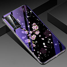 Handyhülle Silikon Hülle Rahmen Schutzhülle Spiegel Blumen für Vivo X50 Pro 5G Plusfarbig