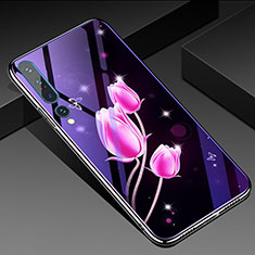 Handyhülle Silikon Hülle Rahmen Schutzhülle Spiegel Blumen für Xiaomi Mi 10 Pro Pink