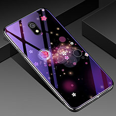 Handyhülle Silikon Hülle Rahmen Schutzhülle Spiegel Blumen für Xiaomi Redmi 8A Violett