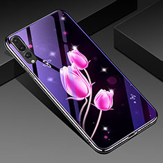 Handyhülle Silikon Hülle Rahmen Schutzhülle Spiegel Blumen K01 für Huawei P20 Pro Pink