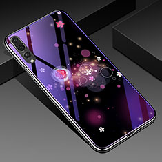Handyhülle Silikon Hülle Rahmen Schutzhülle Spiegel Blumen K01 für Huawei P20 Pro Violett