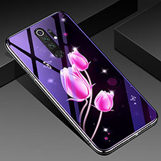 Handyhülle Silikon Hülle Rahmen Schutzhülle Spiegel Blumen K01 für Xiaomi Redmi Note 8 Pro Rosa
