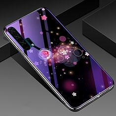 Handyhülle Silikon Hülle Rahmen Schutzhülle Spiegel Blumen K02 für Huawei Honor 20 Pro Violett