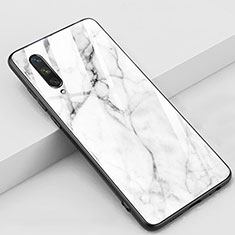 Handyhülle Silikon Hülle Rahmen Schutzhülle Spiegel Blumen K03 für Xiaomi Mi A3 Weiß
