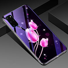 Handyhülle Silikon Hülle Rahmen Schutzhülle Spiegel Blumen M01 für Samsung Galaxy S20 Plus 5G Rosa