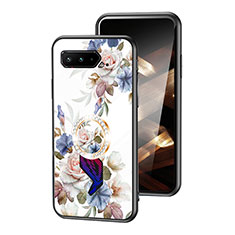 Handyhülle Silikon Hülle Rahmen Schutzhülle Spiegel Blumen S01 für Asus ROG Phone 5s Weiß