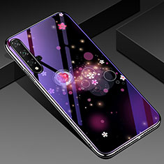 Handyhülle Silikon Hülle Rahmen Schutzhülle Spiegel Blumen S01 für Huawei Honor 20 Violett