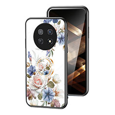 Handyhülle Silikon Hülle Rahmen Schutzhülle Spiegel Blumen S01 für Huawei Nova Y91 Weiß