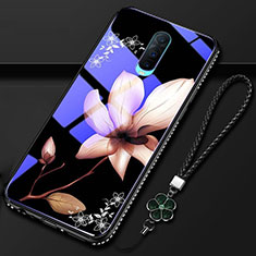 Handyhülle Silikon Hülle Rahmen Schutzhülle Spiegel Blumen S01 für Oppo RX17 Pro Braun