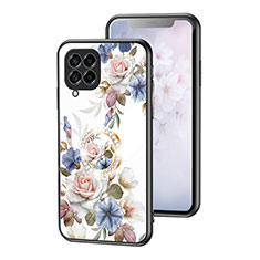 Handyhülle Silikon Hülle Rahmen Schutzhülle Spiegel Blumen S01 für Samsung Galaxy M53 5G Weiß