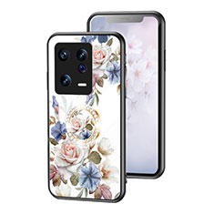 Handyhülle Silikon Hülle Rahmen Schutzhülle Spiegel Blumen S01 für Xiaomi Mi 13 5G Weiß