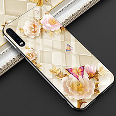 Handyhülle Silikon Hülle Rahmen Schutzhülle Spiegel Blumen S02 für Huawei P30 Gold