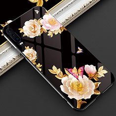 Handyhülle Silikon Hülle Rahmen Schutzhülle Spiegel Blumen S02 für Huawei P30 Orange