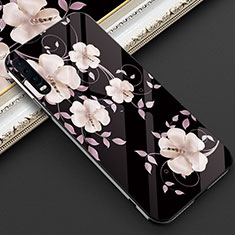Handyhülle Silikon Hülle Rahmen Schutzhülle Spiegel Blumen S02 für Huawei P30 Violett