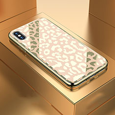 Handyhülle Silikon Hülle Rahmen Schutzhülle Spiegel Modisch Muster für Apple iPhone Xs Gold