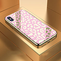 Handyhülle Silikon Hülle Rahmen Schutzhülle Spiegel Modisch Muster für Apple iPhone Xs Max Rosegold
