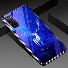 Handyhülle Silikon Hülle Rahmen Schutzhülle Spiegel Modisch Muster für Huawei Honor V30 5G Blau