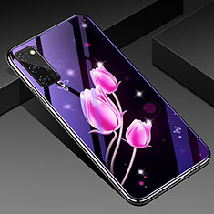 Handyhülle Silikon Hülle Rahmen Schutzhülle Spiegel Modisch Muster für Huawei Honor V30 5G Rosa