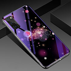 Handyhülle Silikon Hülle Rahmen Schutzhülle Spiegel Modisch Muster für Huawei Honor V30 5G Violett