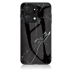 Handyhülle Silikon Hülle Rahmen Schutzhülle Spiegel Modisch Muster für Huawei Honor X7a Schwarz