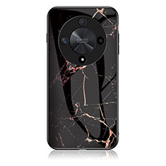 Handyhülle Silikon Hülle Rahmen Schutzhülle Spiegel Modisch Muster für Huawei Honor X9b 5G Gold und Schwarz