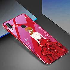 Handyhülle Silikon Hülle Rahmen Schutzhülle Spiegel Modisch Muster für Huawei Nova 3e Rot