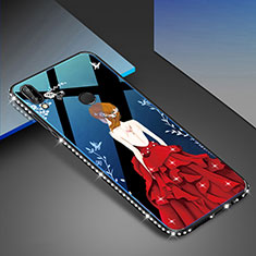 Handyhülle Silikon Hülle Rahmen Schutzhülle Spiegel Modisch Muster für Huawei Nova 3e Rot und Schwarz