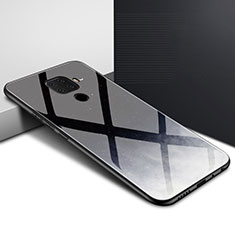 Handyhülle Silikon Hülle Rahmen Schutzhülle Spiegel Modisch Muster für Huawei Nova 5z Schwarz