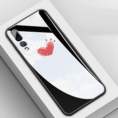 Handyhülle Silikon Hülle Rahmen Schutzhülle Spiegel Modisch Muster für Huawei P20 Pro Schwarz