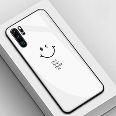 Handyhülle Silikon Hülle Rahmen Schutzhülle Spiegel Modisch Muster für Huawei P30 Pro Weiß