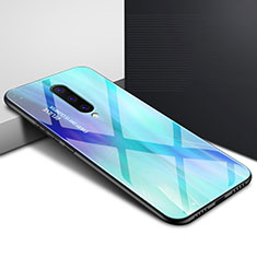 Handyhülle Silikon Hülle Rahmen Schutzhülle Spiegel Modisch Muster für OnePlus 8 Cyan